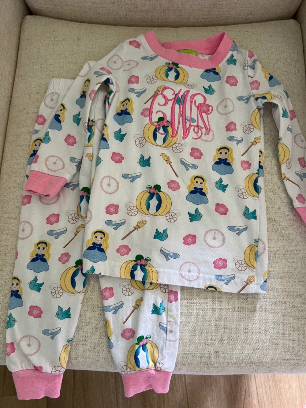 Cinderella Pajama Set by Classic Whimsy, CWN monogram, CNW monogram